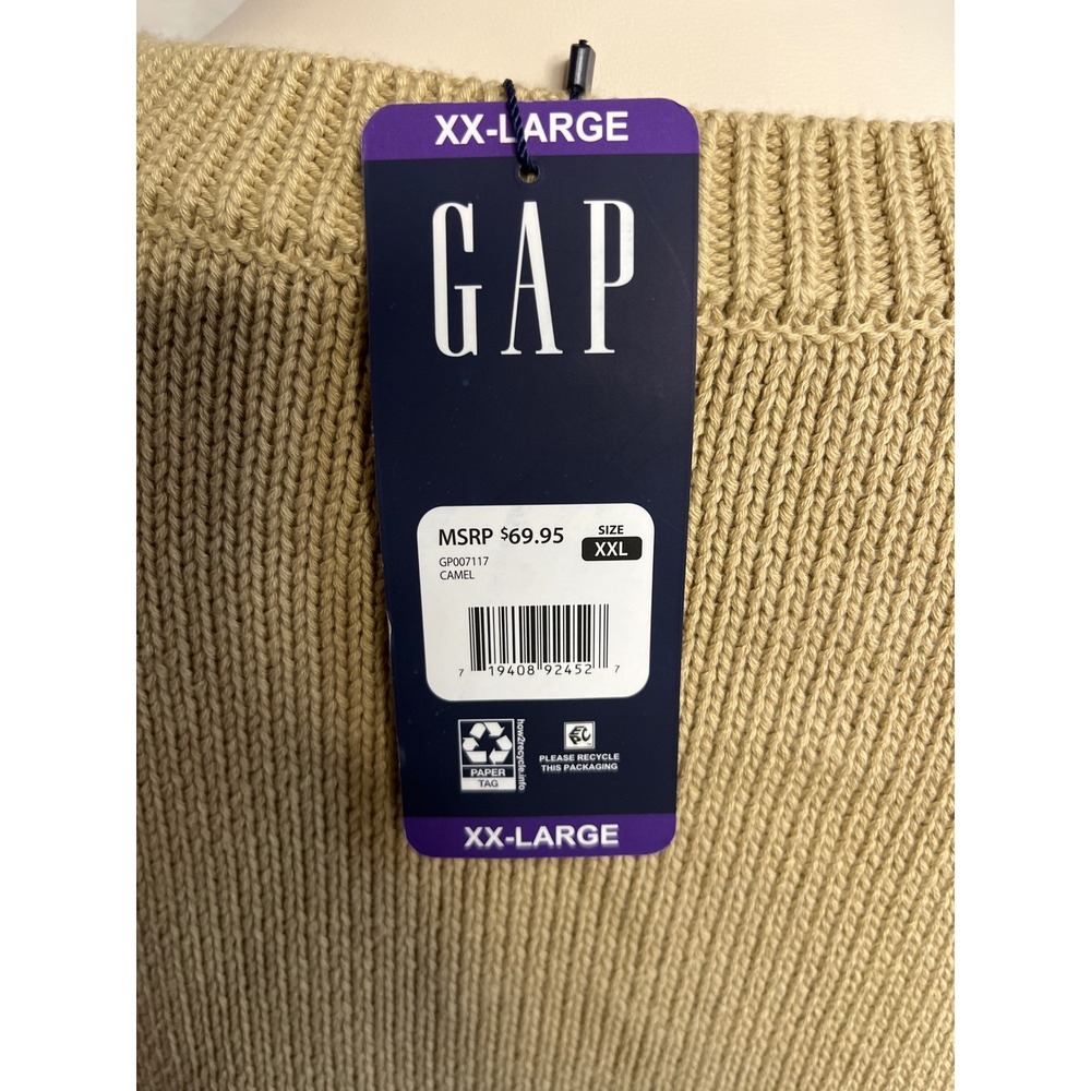 GAP Womens Crewneck Sweater XX Large XXL Camel Tan Knit Pullover - Picture 3 of 3